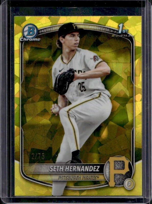 2025 Bowman Draft Sapphire Seth Hernandez Chrome Yellow Refractor 1st #/75
