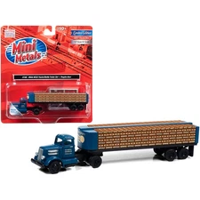 Classic Metal Works White WC22 Truck & Dark Blue Trailer HO 1/87