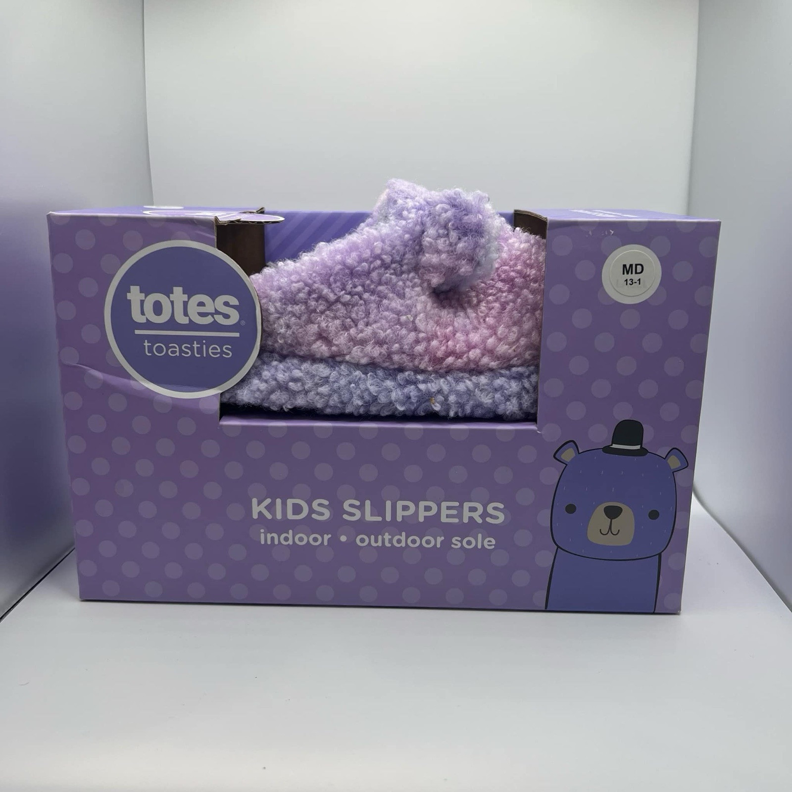 SAOLA Totes Toasties Ciabatte Bambini Taglia Media 13 1 Suola Interno Esterno Cardo Orso