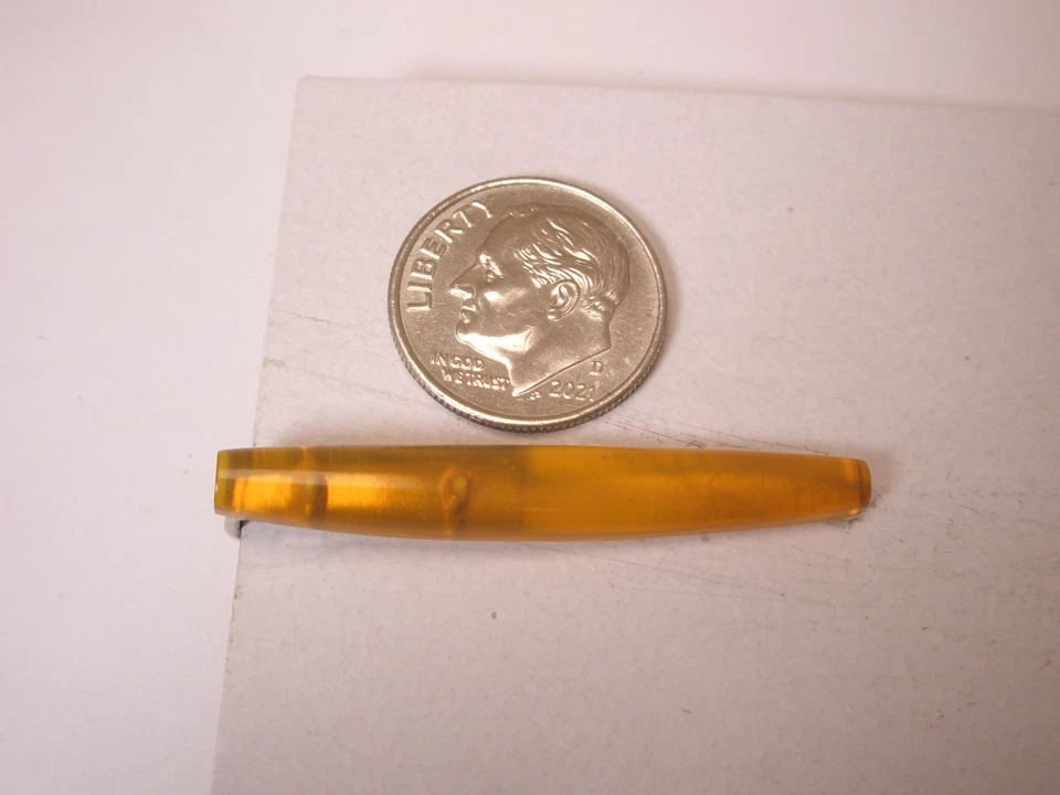 1-1/2" Cónico Ámbar Acrílico Diseño De Colección PEQUEÑO Barra de Corbata Clip Simple Liso Foto 2 de 4