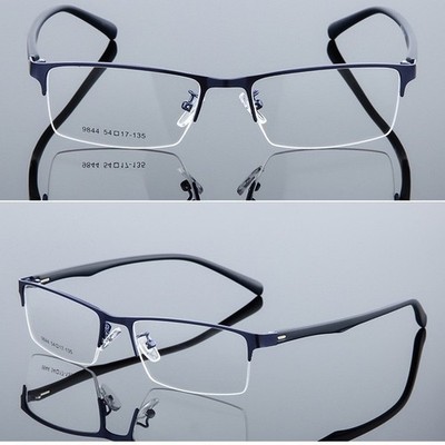 Men Business Metal Reading Glasses Half Rim Square Readers 0 +1 1.5 2 2.5 3 3.5