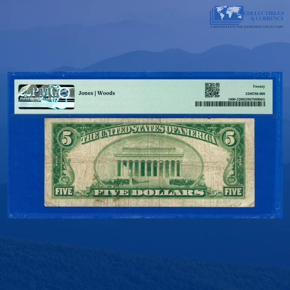 1929 $5 Central United National Bank Of CLEVELAND, OH, Charter #4318, PMG VF 25 - Image 2 of 3