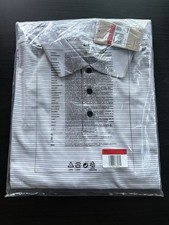 Size Large Men's Nike Dri-Fit Tour Striped Golf Polo "White/Black" FZ7479-100 