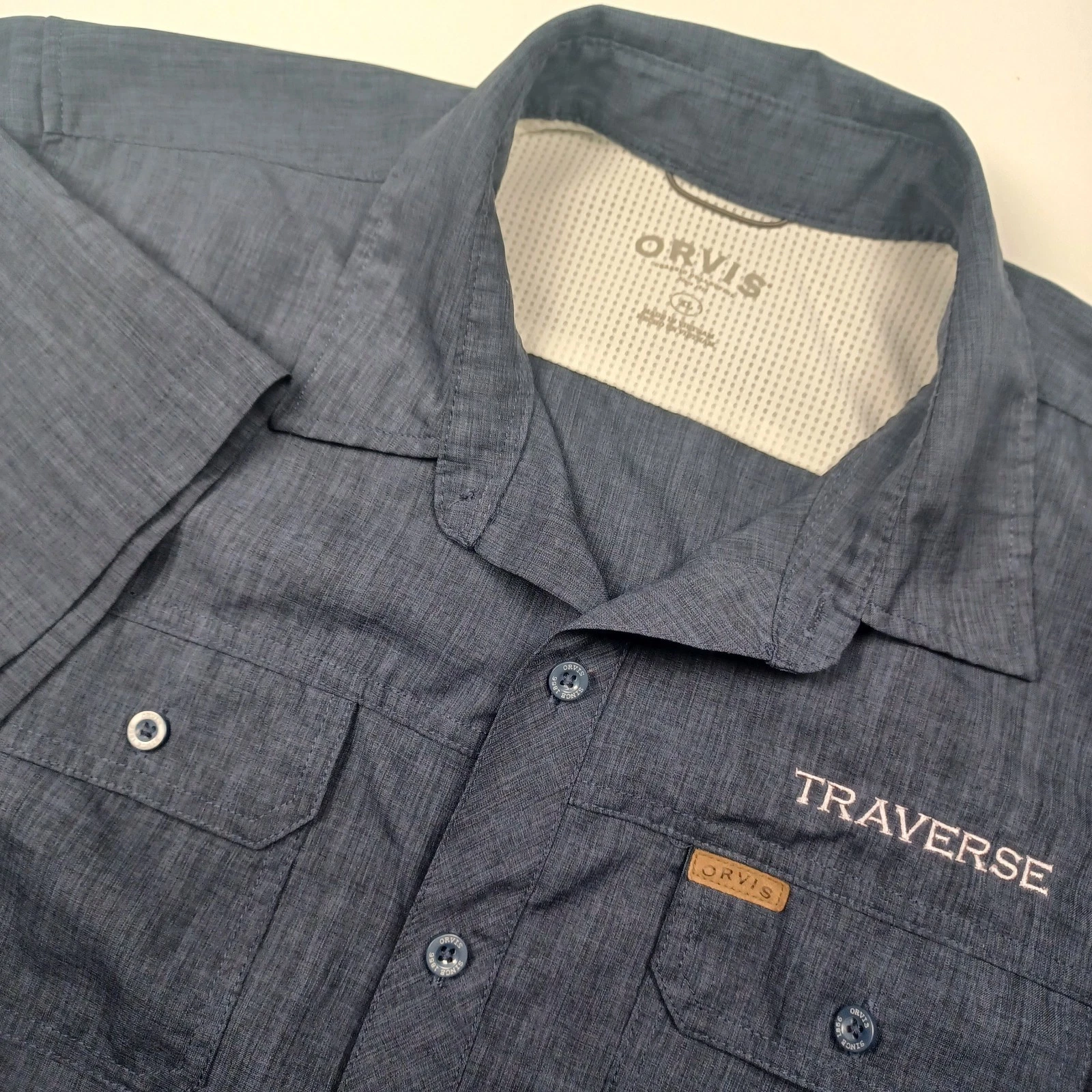 Orvis Outdoor Short Sleeve Button Up Shirt Mens Size XL Fishing Hiking Utility