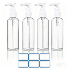 3.4 Oz (100ml) TSA Approved Pump Bottles for Toiletries Clear Travel Size