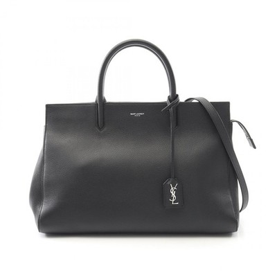 Saint Laurent Paris Cabas Rive Gauche Handbag Leather Black