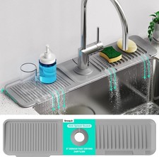 24 Inch Longer Faucet Mat for Kitchen Sink 5 Slope Fast Self-draining Bathr...