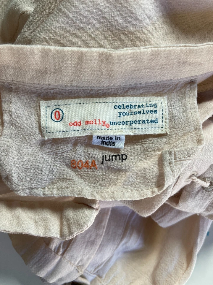 Blusa informal Odd Molly para mujer talla XS bordada blanca beige manga larga Foto 2 de 4