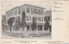 The auditorium house Ocean Grove NJ Near Asbury Park Vintage advertisement postc