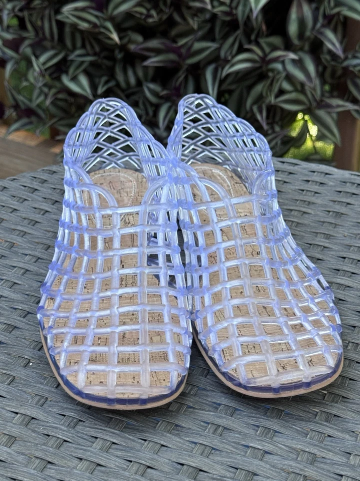 Zapato plano para mujer bailarina de ballet de malla de gelatina transparente ahuecada 10 Foto 2 de 4