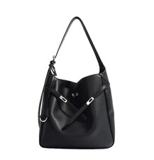 Genuine Leather Hobo Bag for Women, Slouchy tote Bags Purse Shoulder bag Black