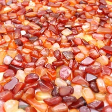 Agate Stone. Polished Natural Red Agate Pebbles. 3/8 Inch - 2 lbs. Red Color....