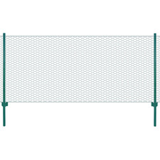 Wire Mesh Fence 25x0.75m Green PVC-Coated Steel Posts 11pcs 1.22m for Garden Use