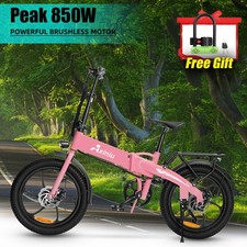 Folding Electric Bike for Adults 30MPH Electric Bicycle Commuter Ebike PINK