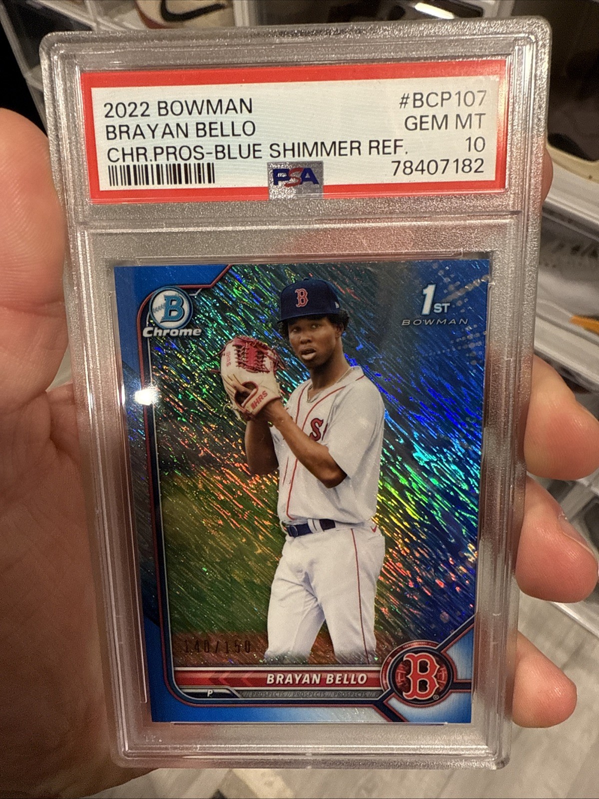2022 Bowman - Chrome Prospects Brayan Bello BCP-107 Blue Shimmer Refractor /150