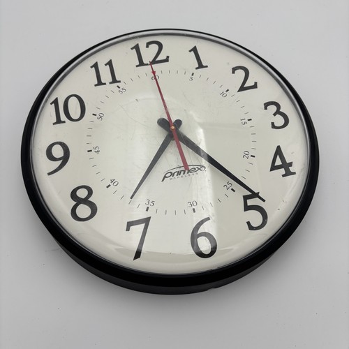 Primex Wireless Wall Clock W/out Transmitter Used (HEAVY SCRATCHES) Works!