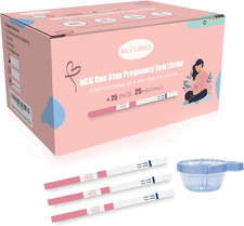 Pregnancy Test Strips with Urine Cups, 25 Count Individually Wrapped Hcg Early D