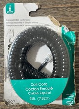 Power Gear 25 ft. Coil Cord Phone Handset  Extra Long, Black  76139 Jasco