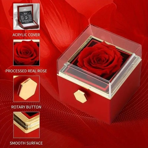 Eternal Red Rose Revolving Box - Built-in A Delicate Necklace, Revolving Box ... - Picture 3 of 8