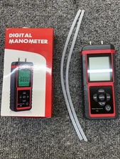 EHDIS Manometer, Professional Air Pressure Meter, Dual-Port HVAC Digital Manomet