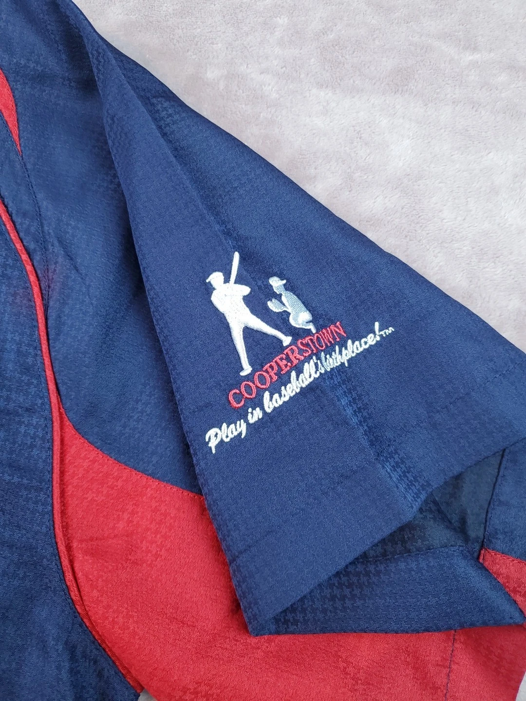 Maglione Cooperstown All Star Village Uomo 1 4 Zip Blu Grande Coach Baseball ⚾
