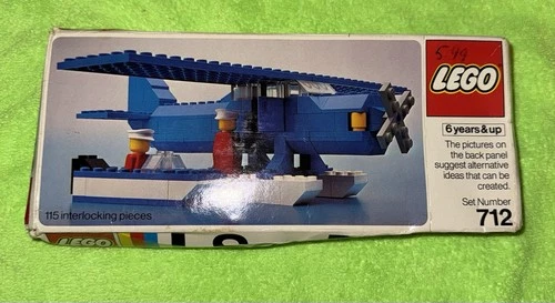 Vintage Original UNBUILT 1977 Lego Sea Plane #712 100% Complete With Manual
