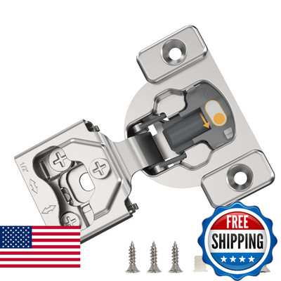 Furniware 10 Pieces 1/2'' Small Overlay Concealed Face Frame Hinges, 105° Open An