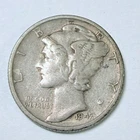 1943-S MERCURY DIME, 90% SILVER, EXTRA FINE DETAILS #9259