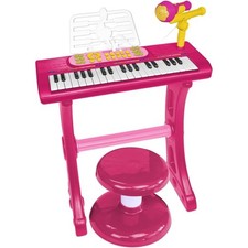 37-key keyboard with legs, microphone, stool