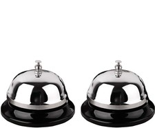 HeeYaa Call Bell 2 Packs 3.3 Inch Diameter with Metal Anti-Rust 3.3, Black