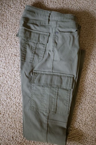 prAna Womens 2 Olive Green Cargo Pants Stretch Utility Hiking Outdoor