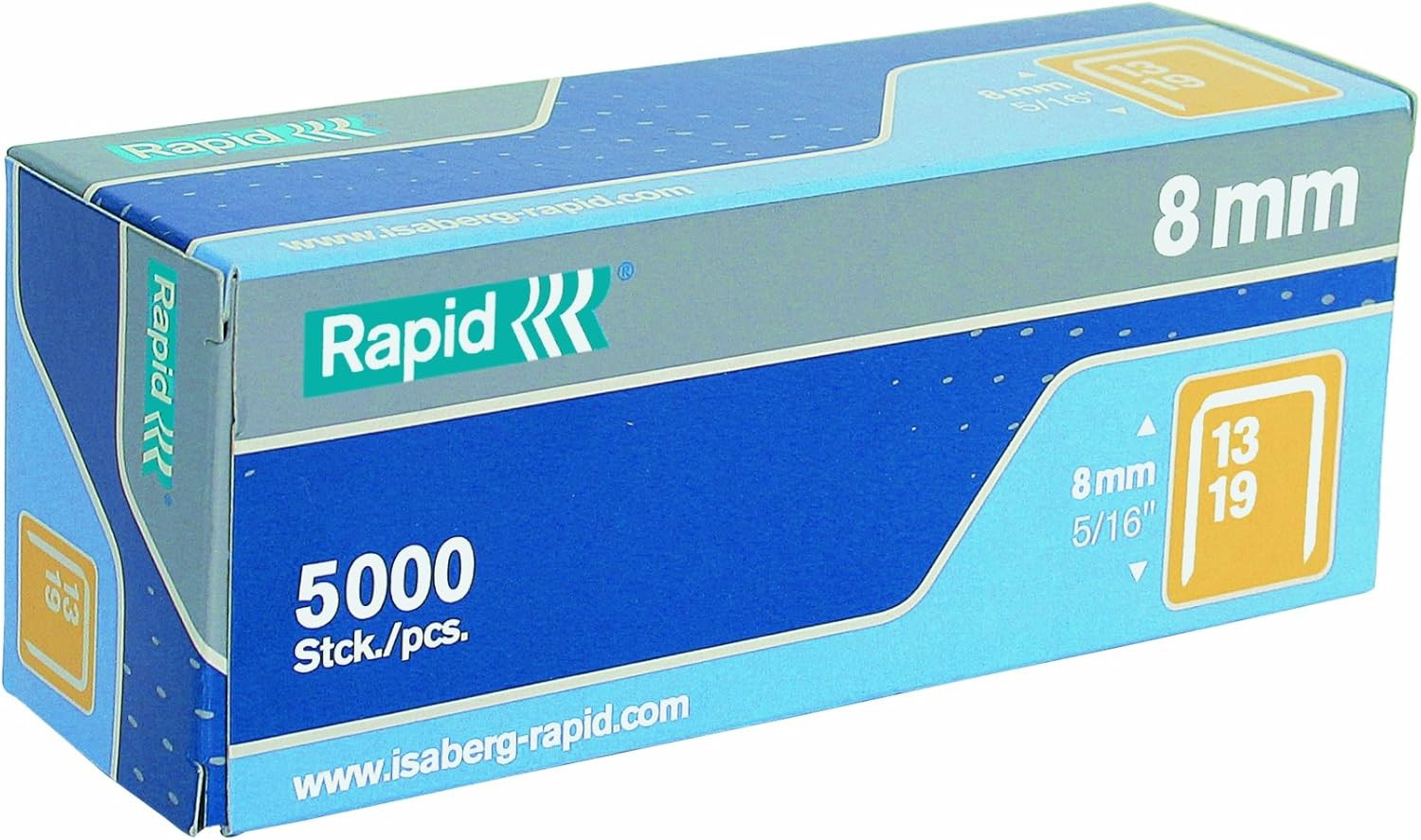 Rapid 19 Series Fine Wire Staples 5 16 Inch 5000 Box For R19E And R23