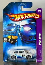 Hot Wheels Morris Mini Cooper Pop-offs White Blue 37180 2007 Short Card Nib Hot Wheels Morris Mini Cooper Pop-offs White Blue 37180 2007 Short Card Nib