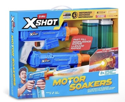 Zuru X-Shot Turbo Stream Motor Soaker 2-Pack LED Fast-Fill Water Blasters 7m