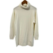 Gucci White Knit Turtleneck Dress Long Sleeve Knee Length Used