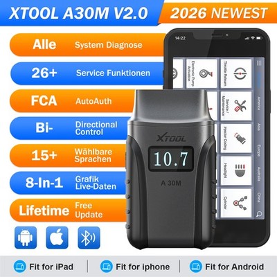  XTOOL A30M V2.0 Profi OBD2 Diagnosegerät Bluetooth Alle System Scanner Deutsch