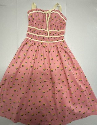 David & Dani Pink/Yellow Floral Maxi Dress Size M Barbie Core Summer Vibes