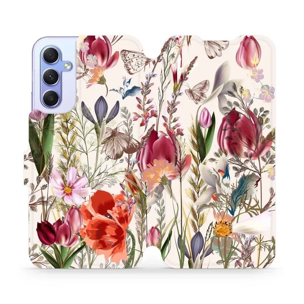 HandyhüLle Mit Klappe FüR Galaxy A34 5G Mobiwear Case Cover Etui Blumenstrauß-image