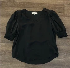Joie Black Puff Sleeve Blouse size small