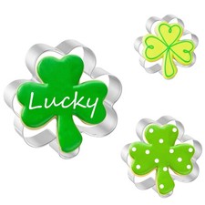 Shamrock Cookie Cutter Set - 3 Piece 2.5'', 3'', 4'' for St. Patrick's Day
