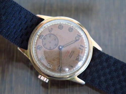 Vintage mens Record Geneve bumper all original gold plated case screw back rare! - Picture 11 of 12