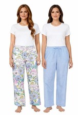 GAP Women s Relaxed Fit Cotton PJ Pant, 2-Pack, Blue, Large
