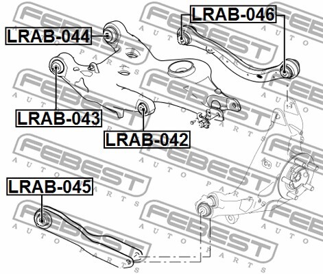 LRAB-045 FEBEST Control Arm-/Trailing Arm Bush for LAND ROVER