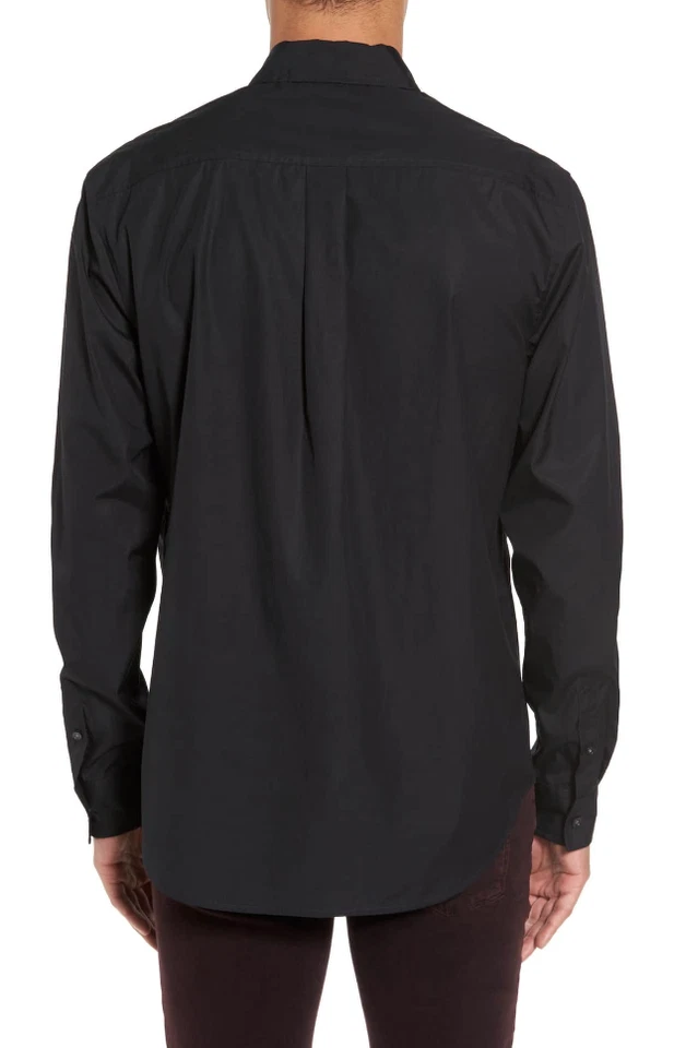 Camisa VINCE L24022 Para Hombre Negra Militar Solapa Bolsillo Abotonada Talla XL Foto 2 de 3