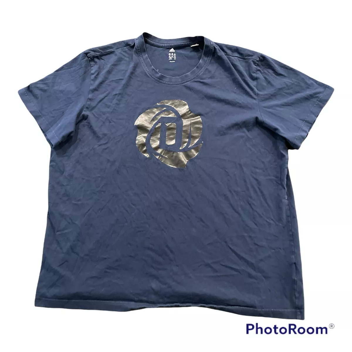 Adidas Derrick Rose DROSE Logo Blue Short Basketball Sleeve T