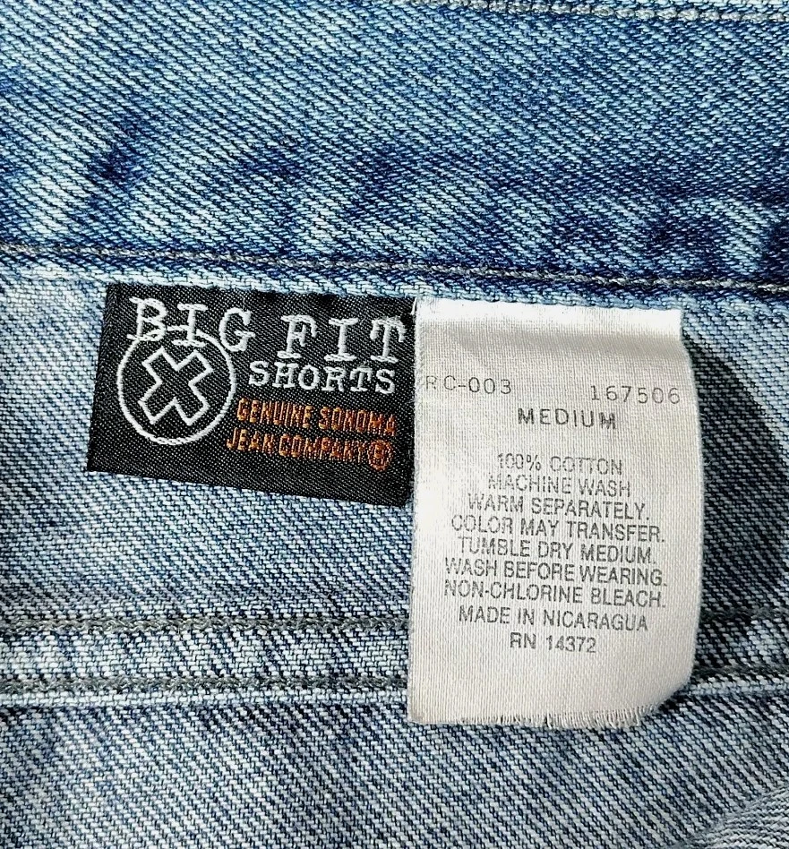 De colección SONOMA Patinador Denim Suelto BIG FIT JEAN SHORTS Para Hombre Talla M 26" Cintura Foto 3 de 4