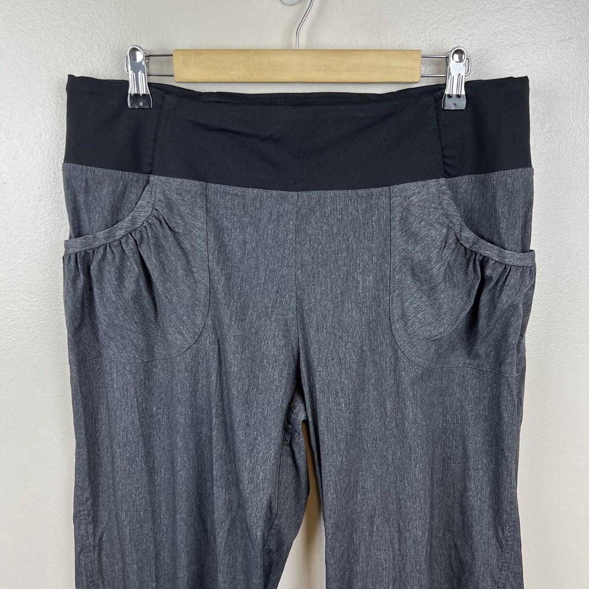 Prana Summit Pants Womens XL Short Petite Gray Cinch Hem Athletic  Performance