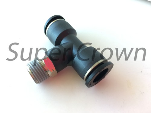 Pneumatik Außengewinde Abzweig T-Stück Rohr OD 1/2" Push In zum Anschluss Luftverschraubung One Touch - Bild 2 von 11