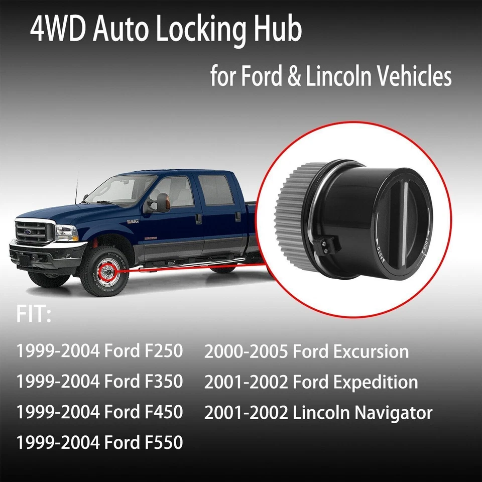 Buje de bloqueo automático delantero 4x4 2 piezas para Ford F250 F350 F450 F55 Super Duty 1999-2004 Foto 3 de 4