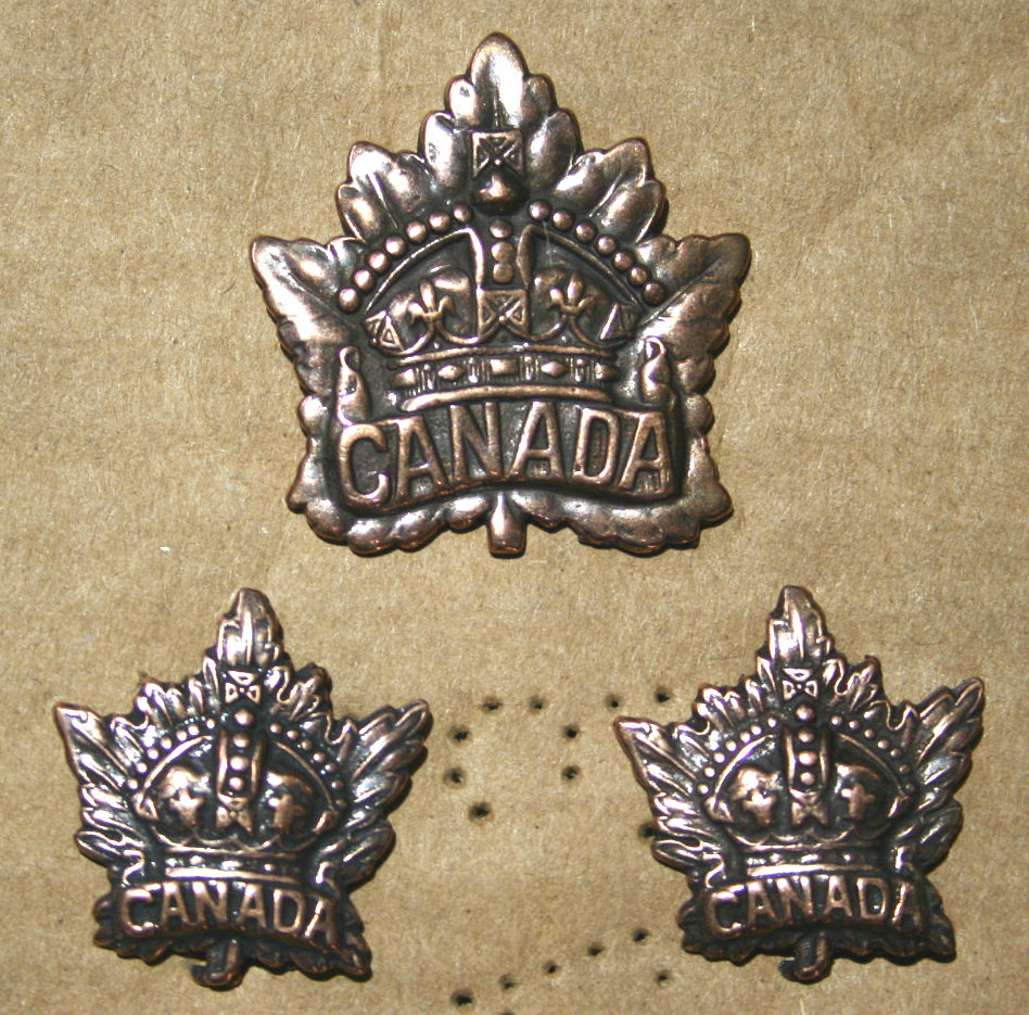 Canada General Service WWI Cap and Collar Badge Set (Repro) | eBay